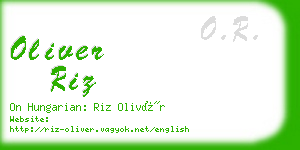 oliver riz business card